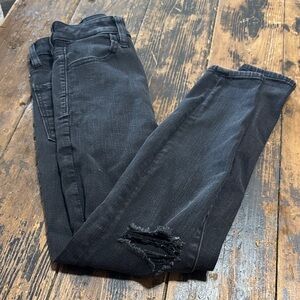 American Eagle Outfitters Black Skinny Jeans with Distressed Knee Detail